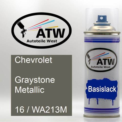 Chevrolet, Graystone Metallic, 16 / WA213M: 400ml Sprühdose, von ATW Autoteile West.